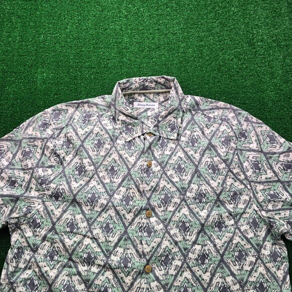Tommy Bahama Shirt Mens Large Button Up Hawaiian Camp Summer Beach Casual‎ FLAW - Picture 2 of 13